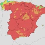 Mapa de riesgo de incendios para el miércoles 23 de agosto