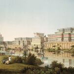 Reconstrucción de los palacios de Nínive hecha por Austen Henry Layard en 1853