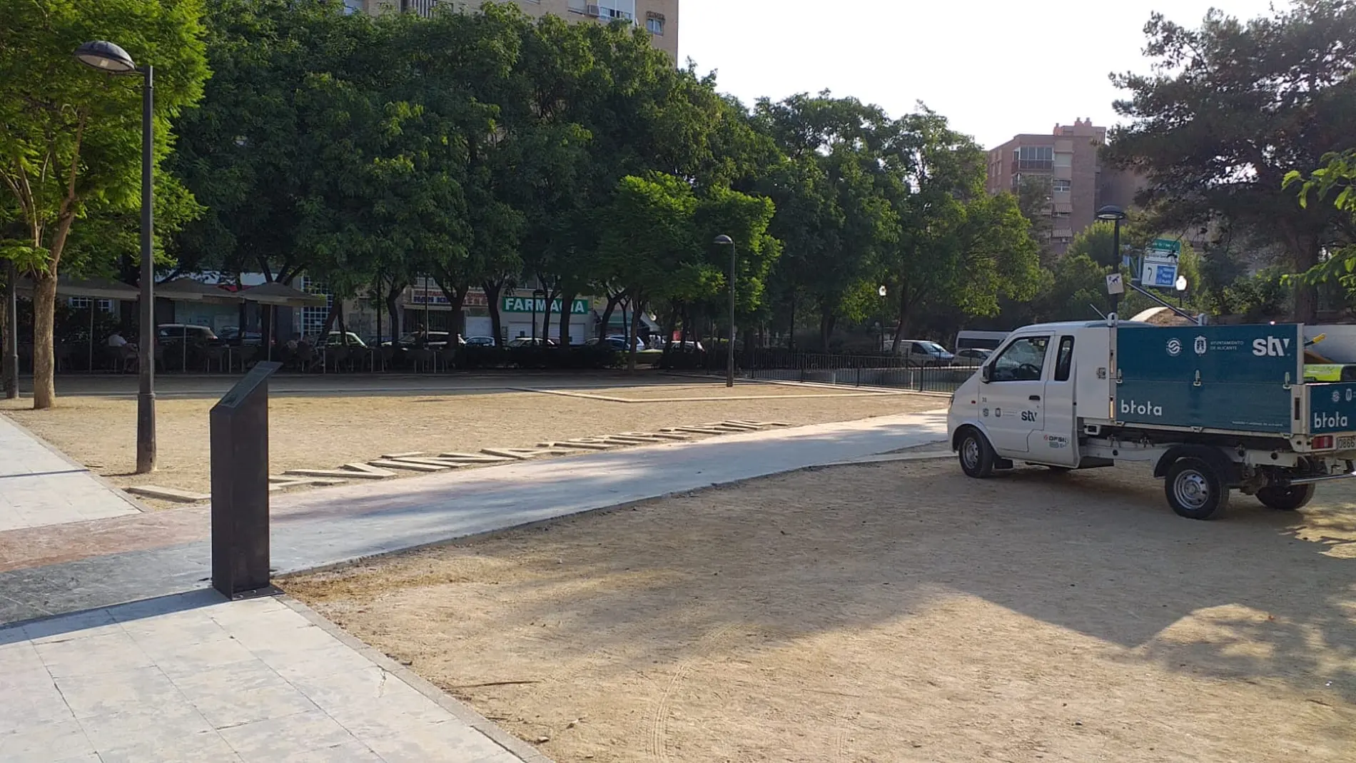 Recreación del área de gol y corner del estadio del Hércules cuando estaba en la Plaza de la Viña.