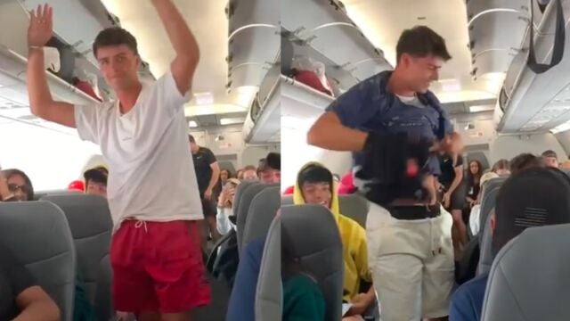 Un joven desata aplausos en el avión por llevar toda la ropa puesta y así no pagar equipaje 