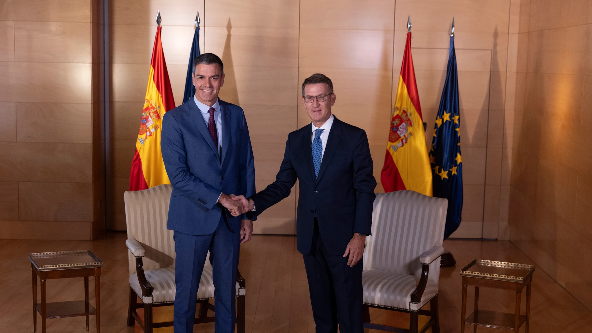 Reunión en el congreso entre Sánchez y Feijoo