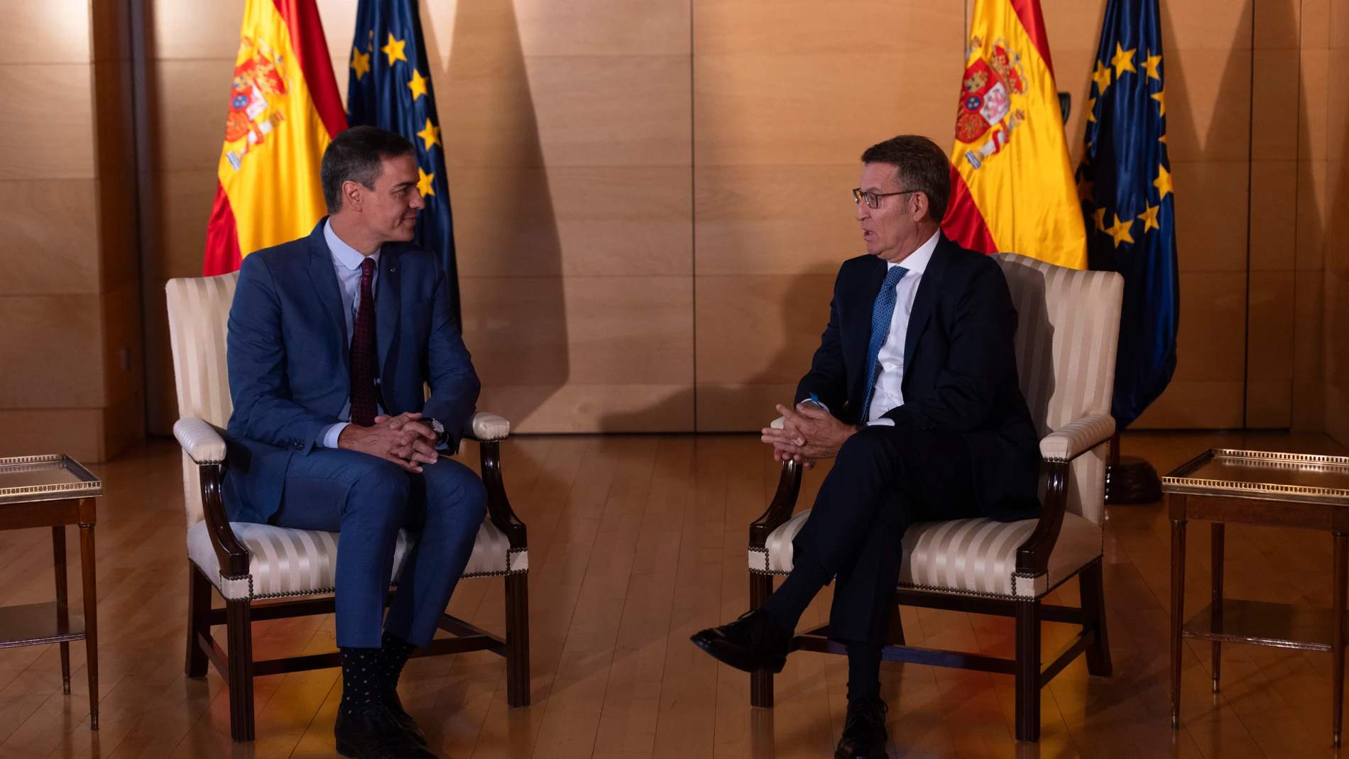 Reunión en el congreso entre Sánchez y Feijoo @Gonzalo Pérez Mata
