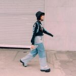 Aitana con jeans bicolor.