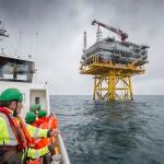 El presidente de Iberdrola, Ignacio Galán, visita la planta eólica marina