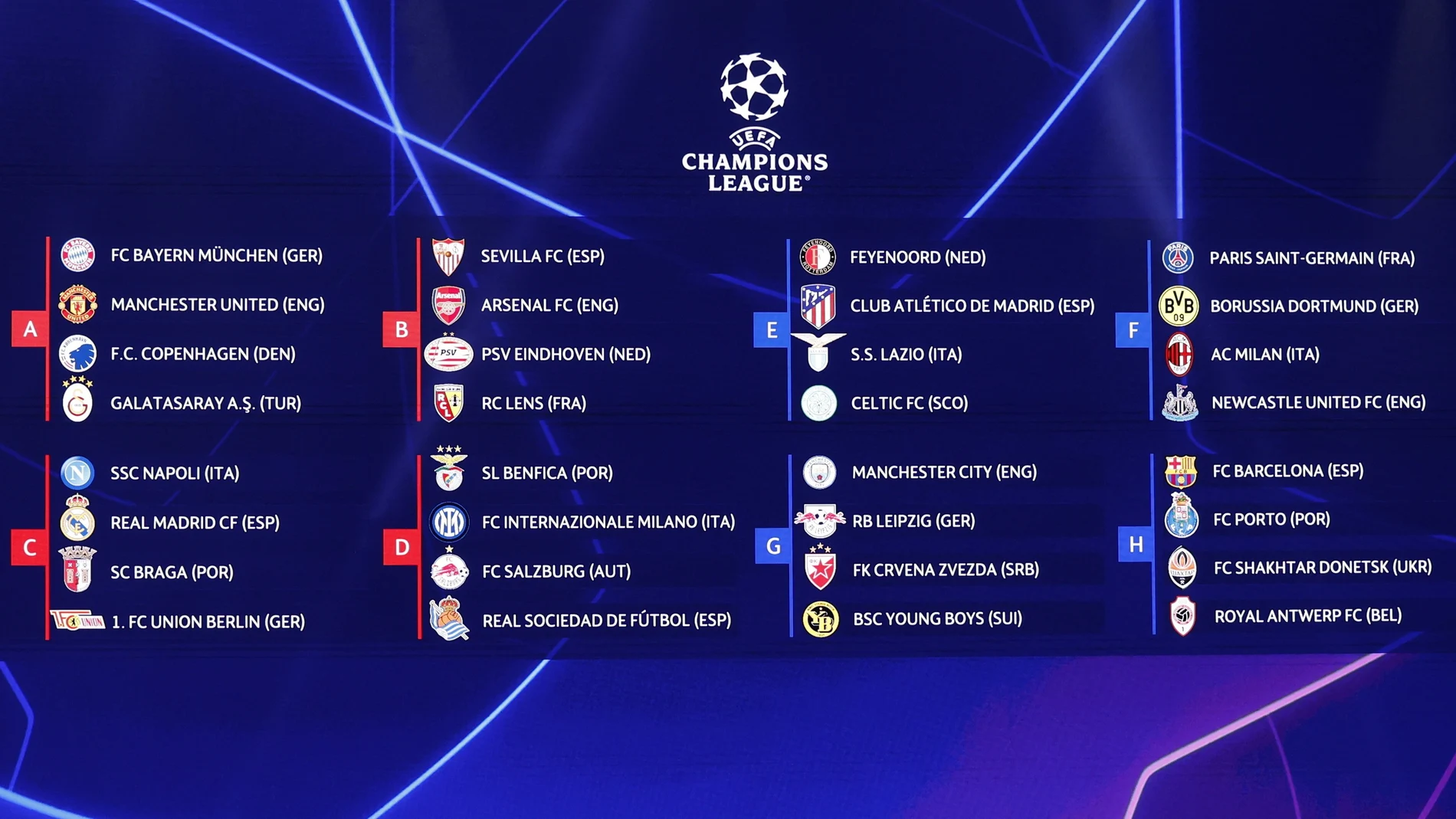 Ya hay horarios para la Champions 23/24