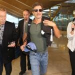 Rodolfo Sancho y su abogado, Marcos García Montes en el aeropuerto Adolfo Suárez Madrid Barajas a 02 de Septiembre de 2023 en Madrid (España).