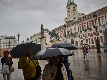 Aviso de lluvias en Madrid Fuertes lluvias y tormentas con motivo de la DANA que atraviesa hoy la península. © Alberto R. Roldán / Diario La Razón.01 09 2023