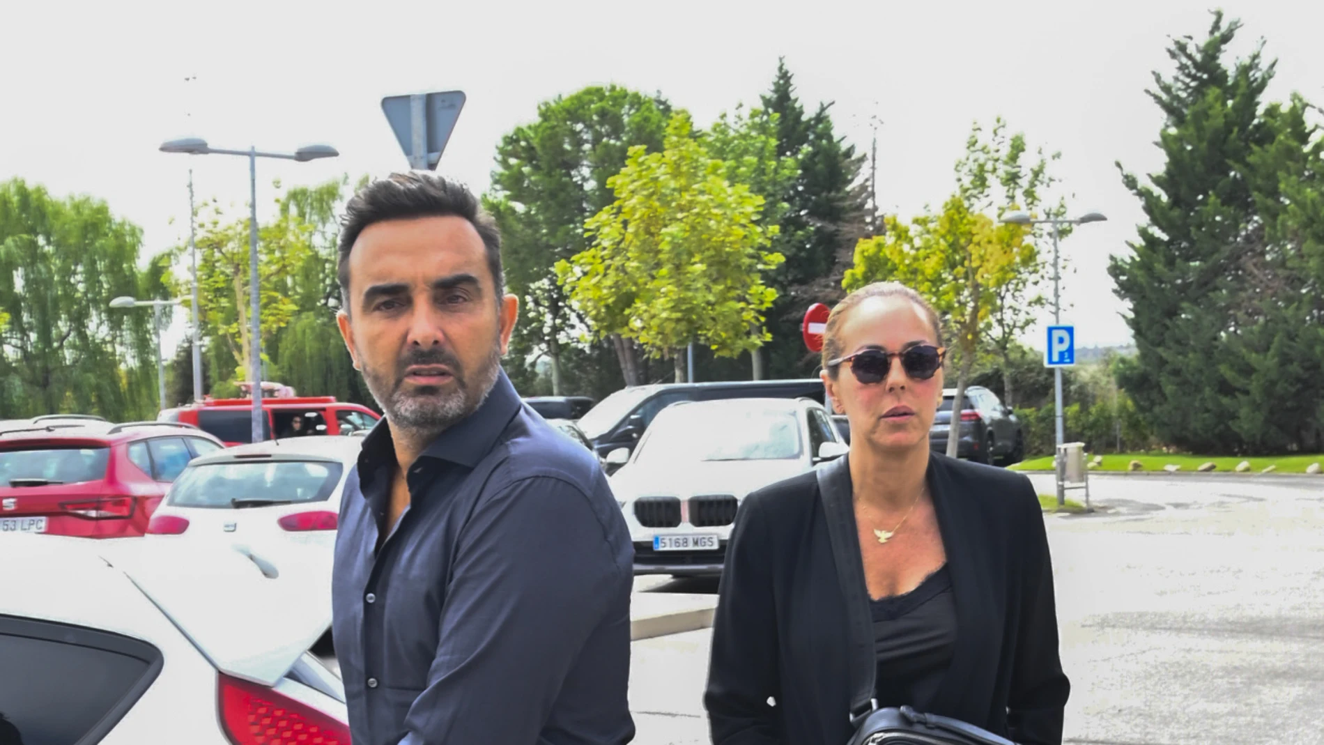 Fidel Albiac y Rocío Carrasco en el último adiós a María Teresa Campos
