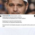 Frank Cuesta reacciona al despido de Vilda: "Durante 8 años ha trabajado para ganar una copa del mundo y ahora a la calle"