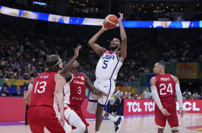 Mikal Bridges, durante el partido por el tercer y cuarto puesto