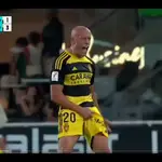 La celebración del gol de Mollejo