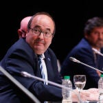 Miquel Iceta durante la presentación del informe sobre la "piratería" en España