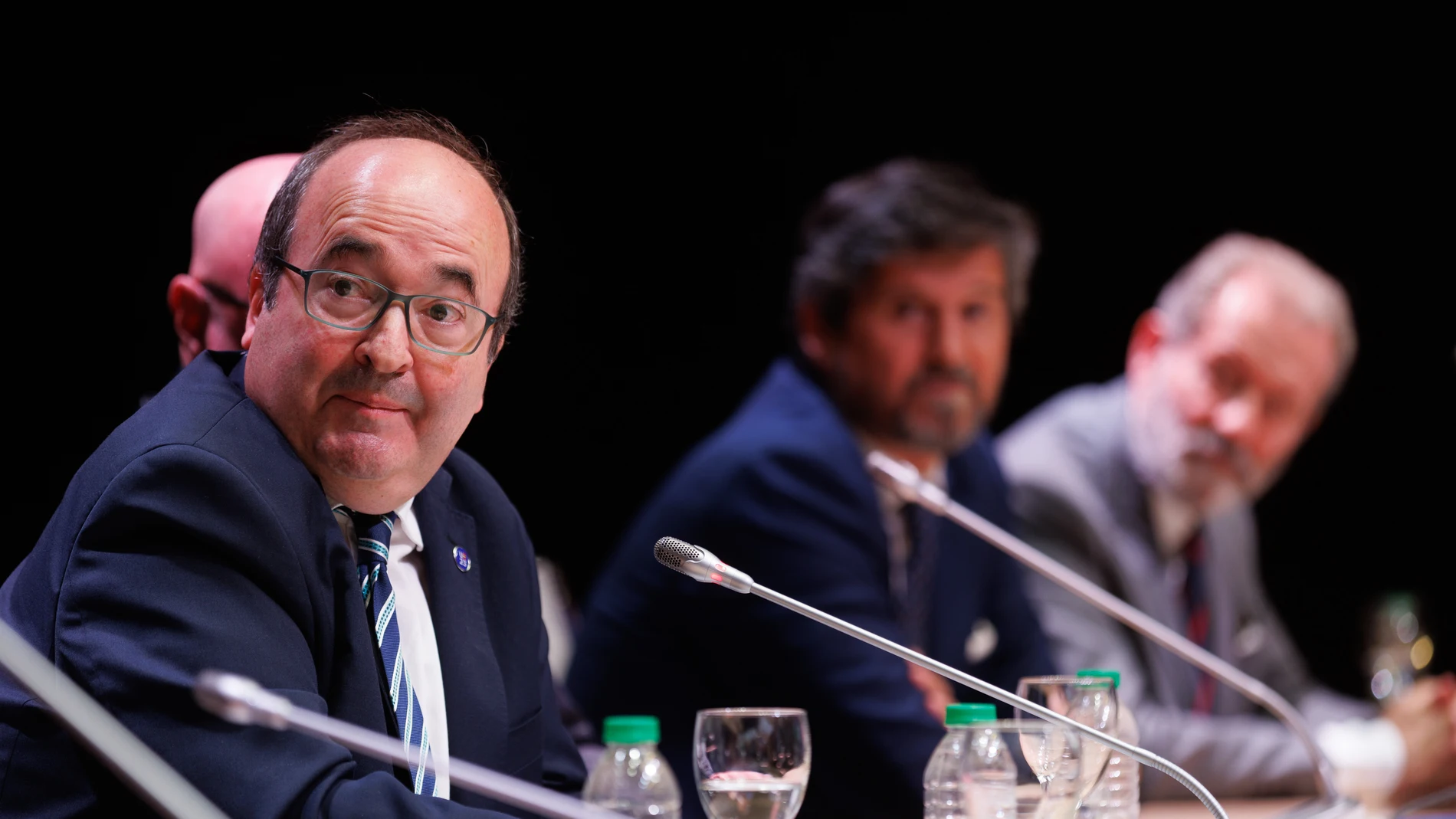 Miquel Iceta durante la presentación del informe sobre la "piratería" en España