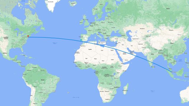 Ruta Singapur - NuevaYork Ruta Singapur - NuevaYork