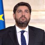 El presidente de la Región de Murcia, Fernando López Miras, durante el acto de toma de posesión