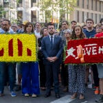 Ofrendas florales con motivo de la Diada ante el monumento de Rafael Casanova, en Barcelona