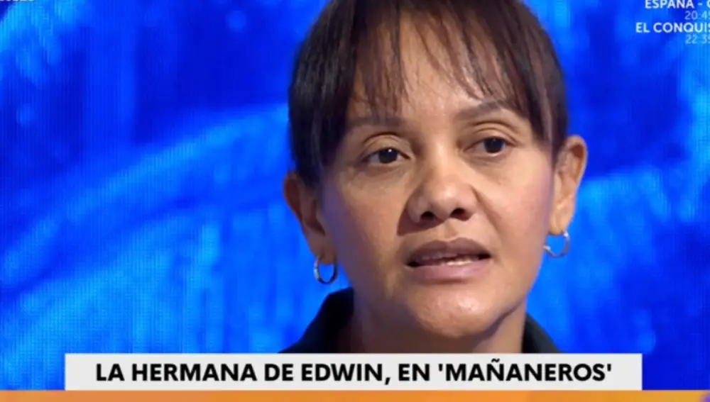 Darlin, hermana de Edwin Arrieta, durante su primera entrevista en España