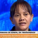 Darlin, hermana de Edwin Arrieta, durante su primera entrevista en España