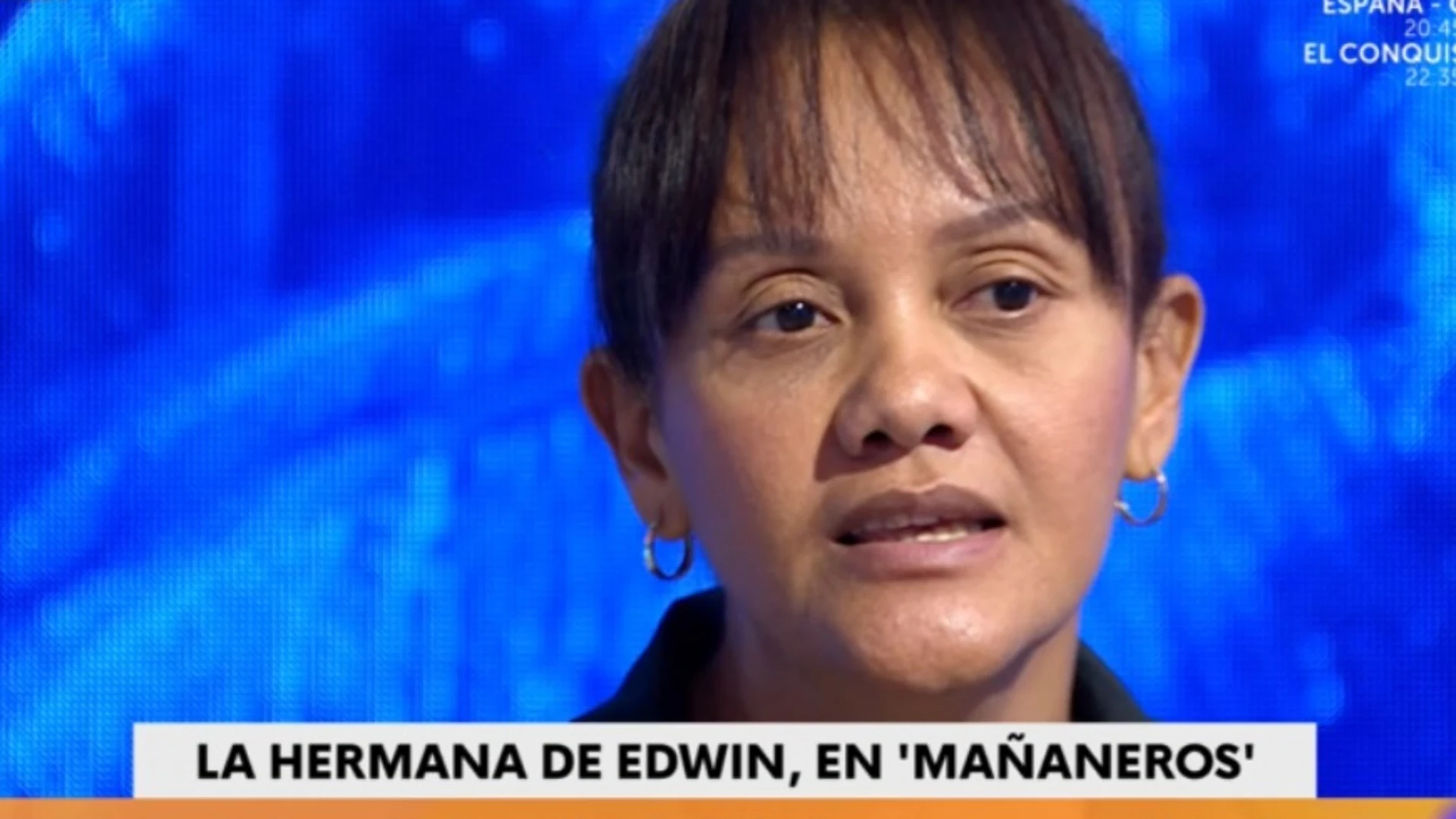 Darlin, hermana de Edwin Arrieta, durante su primera entrevista en España