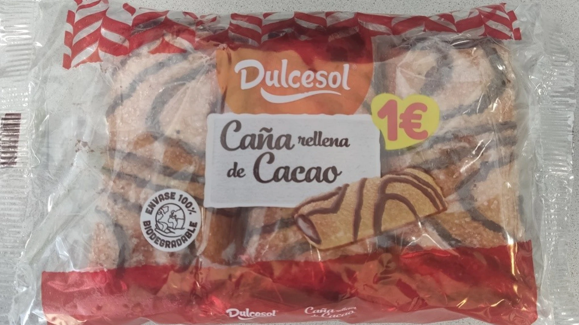 Caña rellena de cacao de Dulcesol
