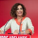 La vicesecretaria general del PSOE y ministra de Hacienda en funciones, María Jesús Montero.