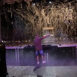 Un instante dl concierto de Juan Magan en la Plaza Mayor de Salamanca