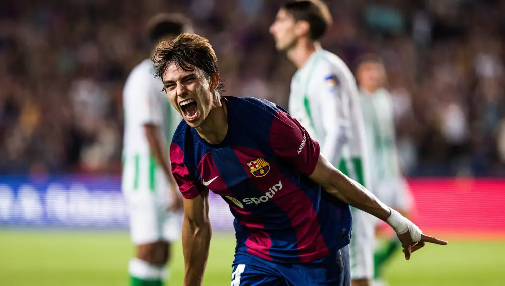 Joao Félix celebra su gol al Betis