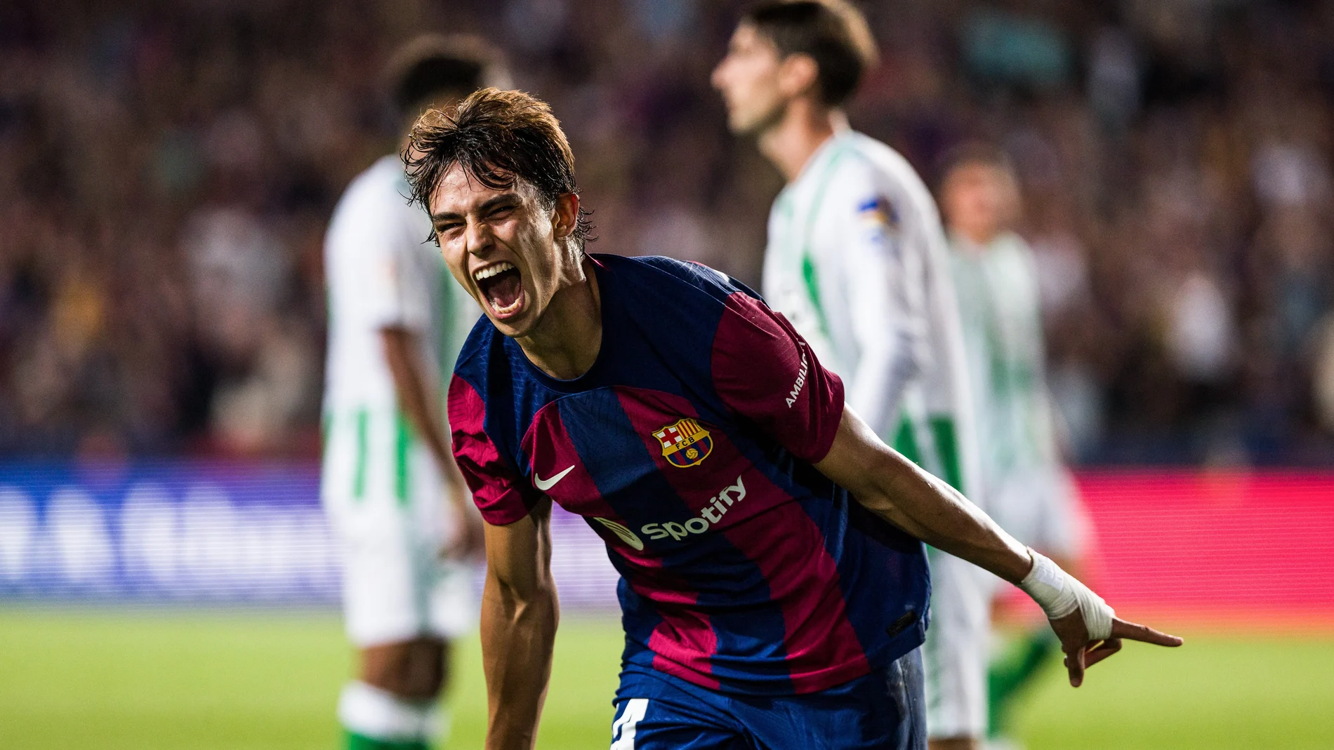 Joao Félix celebra su gol al Betis