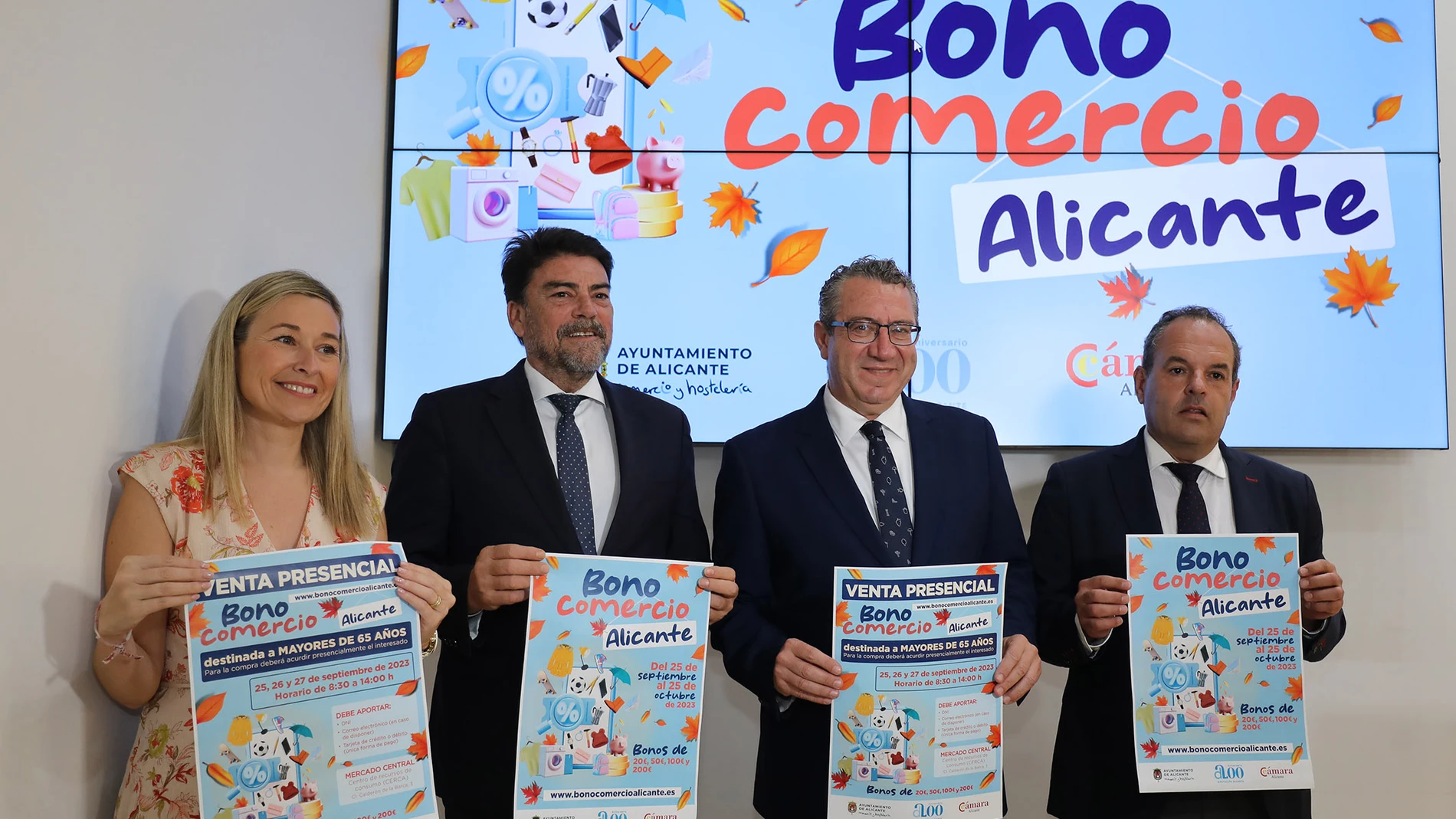 Imagen de la presentación de la campaña del bono comercio en Alicante para otoño.