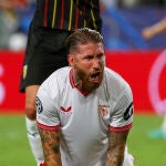 Sergio RAmos en el Sevilla-Lens de la Champions