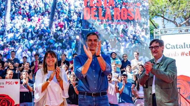 Pedro Sánchez participa en la Festa de la Rosa del PSC en Gavà (Barcelona)