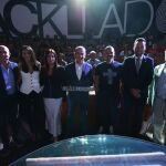 De izquierda a derecha: Moises Rodríguez, María Ramos, Dolores Redondo, Lorenzo Silva, César Pérez Gellida, Roberto Migallón e Ignacio Martín