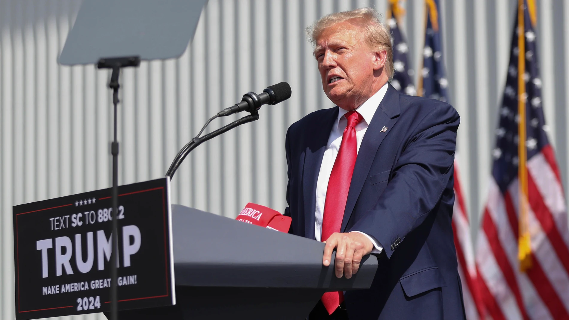 Former President Donald Trump speaks at a rally in Summerville, S.C., Monday, Sept. 25, 2023. (AP Photo/Artie Walker Jr.)