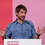 El portavoz de Sumar, Ernest Urtasun, ofrece una rueda de prensa para analizar la actualidad política