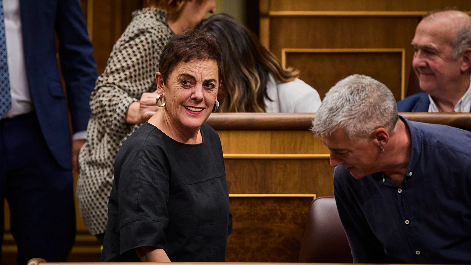 La portavoz de EH Bildu, Mertxe Aizpurua, y el diputado Oskar Matute