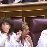 Teresa Jordá, diputada de ERC por Gerona, hurgándose la nariz en el Congreso