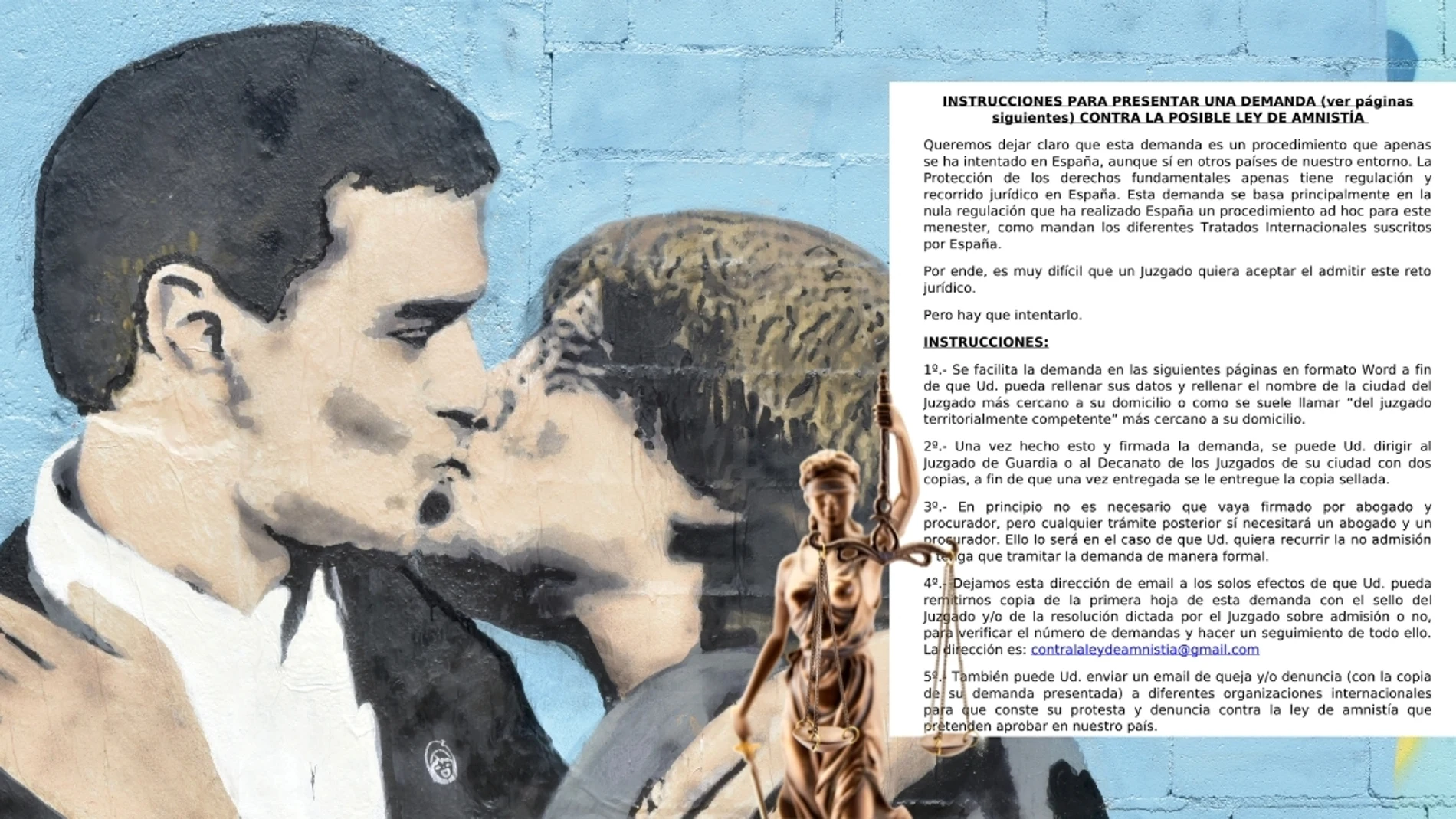 Instrucciones para presentar una demanda contra la posible ley de amnistía