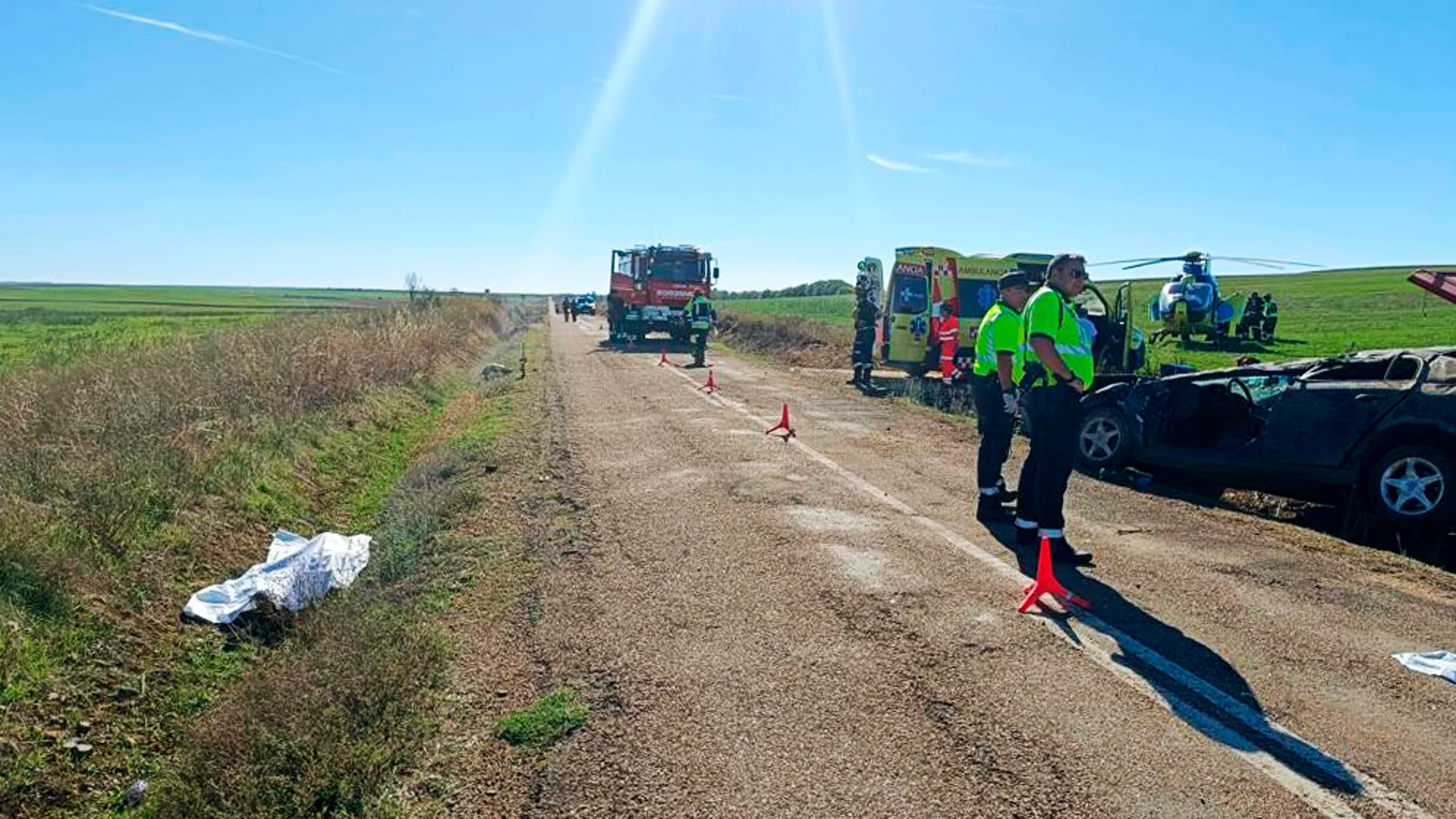 Dos muertos y dos heridos en una salida de vía en Lantadilla (Palencia)