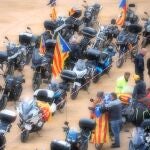 Concentración de un grupo de moteros independentistas