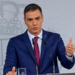 Rueda de prensa de Pedro Sánchez tras reunirse con Felipe VI en el marco de la ronda de contactos para designar nuevo candidato al Gobierno de España