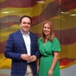 El secretario general del PPCV, Juanfran Pérez Llorca, junto a Rocío Cortés
