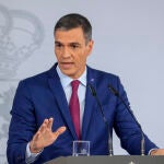 Rueda de prensa de Pedro Sánchez tras reunirse con Felipe VI en el marco de la ronda de contactos para designar nuevo candidato al Gobierno de España