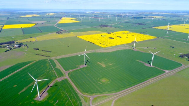 Parque eólico «Berrybank 2» de Naturgy en el Estado de Victoria, a 150 kilómetros de Melbourne (Australia) 