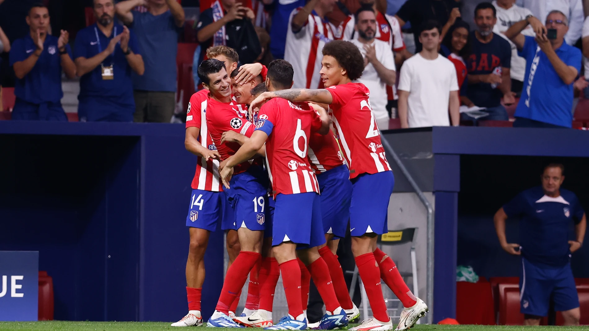 Alvaro Morata of Atletico de Madrid celebrates a goal during the UEFA Champions League, Group E, football match played between Atletico de Madrid and Feyenoord Rotterdam at Civitas Metropolitano Stadium on October 04, 2023, in Madrid, Spain. Oscar J. Barroso / Afp7 04/10/2023 ONLY FOR USE IN SPAIN