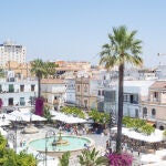 Vista área de la Plaza del Cabildo de Sanlúcar de Barrameda