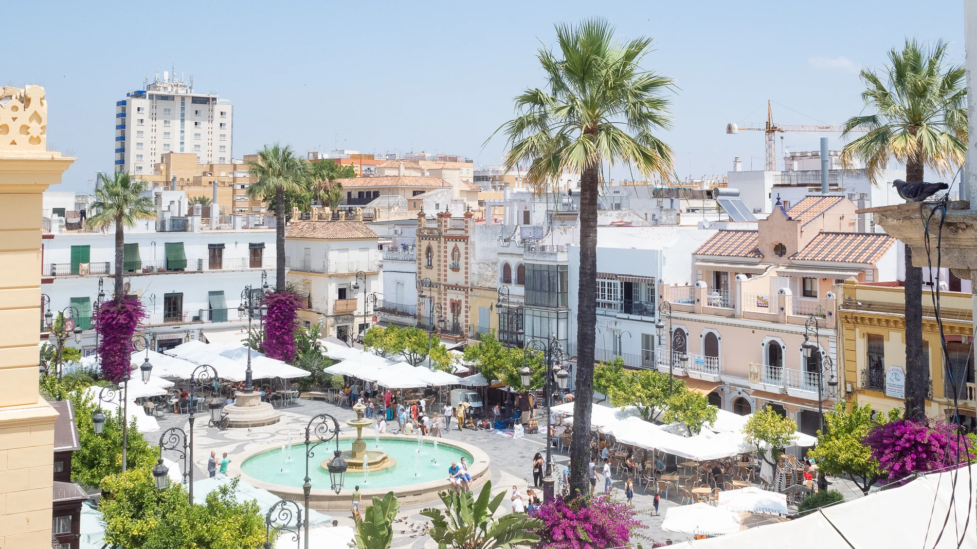 Vista área de la Plaza del Cabildo de Sanlúcar de Barrameda