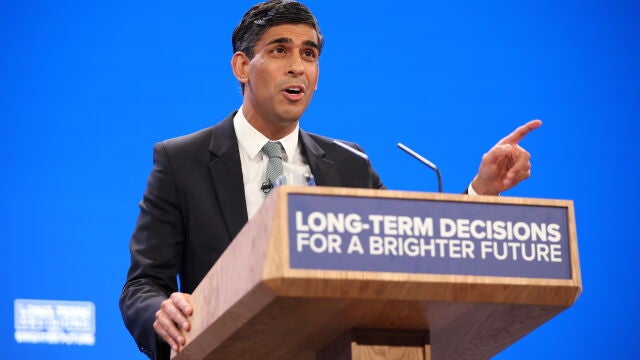 Rishi Sunak, en la clausura hoy del Partido Conservador en Manchester
