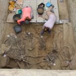 Fosa del cementerio de San Fernando (Cádiz), donde este verano se encontraron los restos de Cayetano Roldán, alcalde de la localidad fusilado en 1936