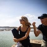 Yolanda Díaz hoy en Molino del Río Arillo, Cádiz.