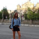 María Pombo con look otoñal.